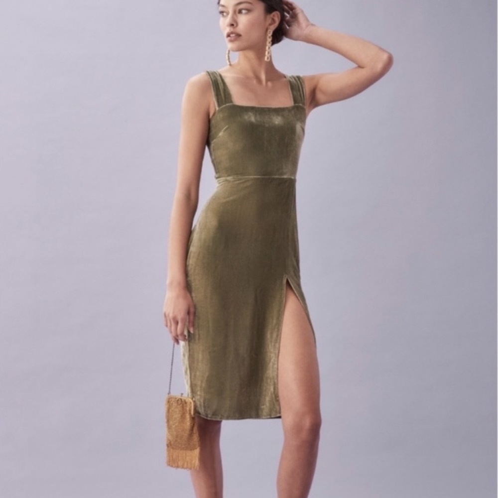 Reformation Navy Dress (Artichoke)